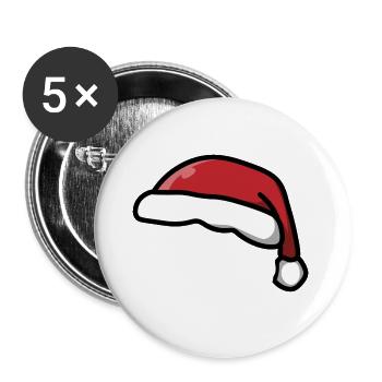 Santa hat / Santa hat / chapeau de père Noël - Buttons large 2.2''/56 mm (5-pack) - white - Front