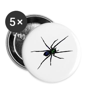 Araignée - Lot de 5 grands badges (56 mm) - blanc - Devant
