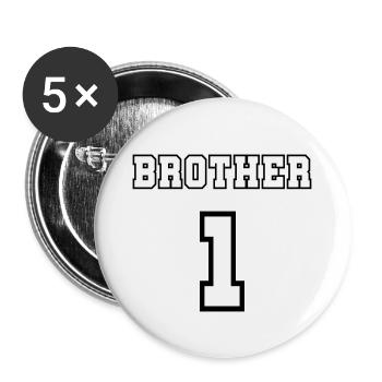 Brother 1 - Lot de 5 grands badges (56 mm) - blanc - Devant