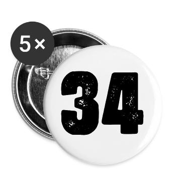 Maillot à 34 numéros - Lot de 5 grands badges (56 mm) - blanc - Devant