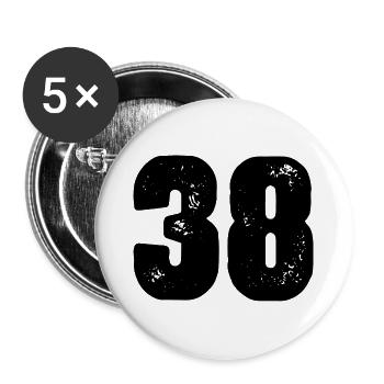 38 Number jersey - Buttons large 2.2''/56 mm (5-pack) - white - Front