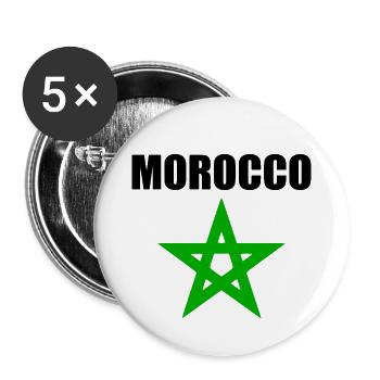 Marokko - Buttons groß 56 mm (5er Pack) - Weiß - Vorne