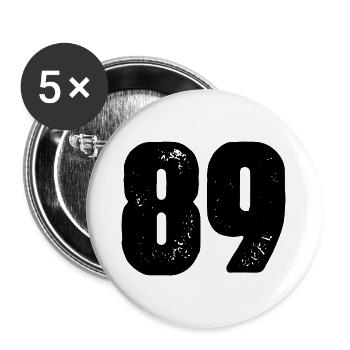 89 number jersey - Buttons large 2.2''/56 mm (5-pack) - white - Front