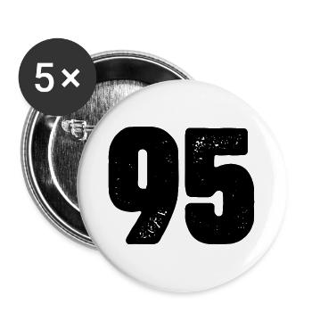 Maillot à 95 numéros - Lot de 5 grands badges (56 mm) - blanc - Devant