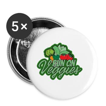 Vegan Vegetarian Vegetable Vintage I Gift - Buttons large 2.2''/56 mm (5-pack) - white - Front