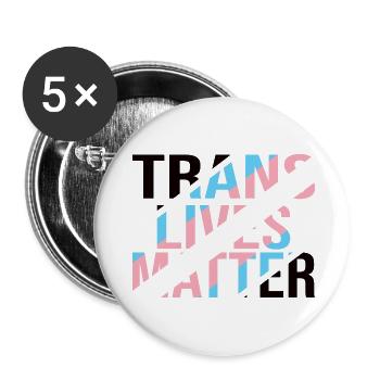 Trans Lives Matter - Fierté transgenre - Lot de 5 grands badges (56 mm) - blanc - Devant