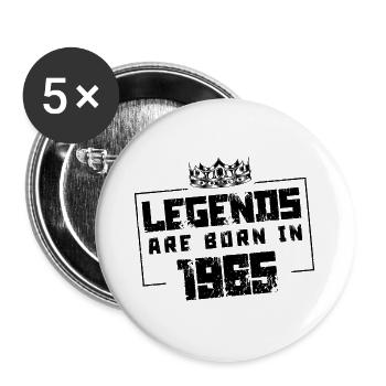 1965 legends born in - Buttons groß 56 mm (5er Pack) - Weiß - Vorne