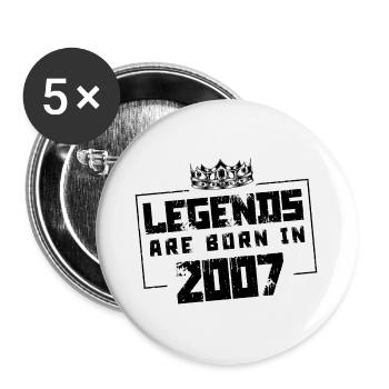 2007 Légendes nées en - Lot de 5 grands badges (56 mm) - blanc - Devant