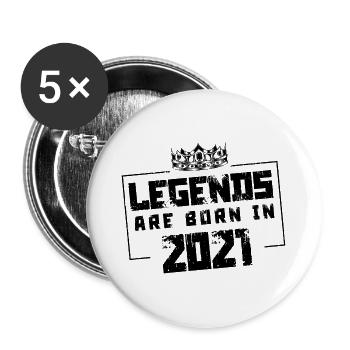 2021 legends born in - Buttons groß 56 mm (5er Pack) - Weiß - Vorne