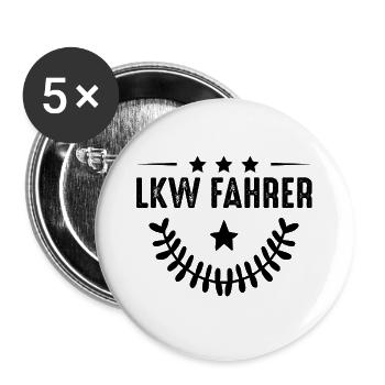 Profession de chauffeur de camion - Lot de 5 grands badges (56 mm) - blanc - Devant