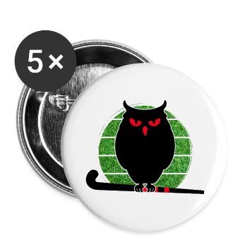 Field hockey hockey player "Hockey owl artificial turf" - Buttons large 2.2''/56 mm (5-pack) - white - Front