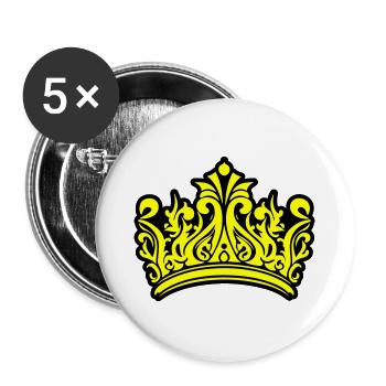 Krone Symbol Design - Buttons groß 56 mm (5er Pack) - Weiß - Vorne