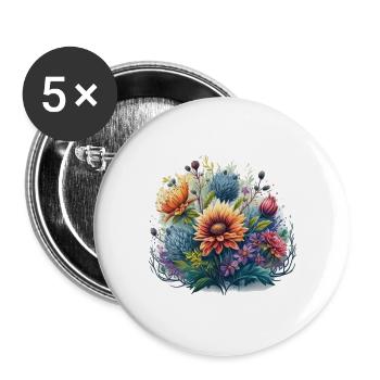 flower - Buttons groß 56 mm (5er Pack) - Weiß - Vorne
