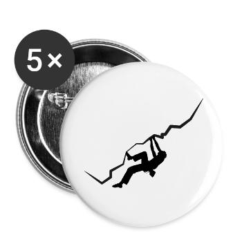 Grimpeur d’escalade de bloc vintage - Lot de 5 grands badges (56 mm) - blanc - Devant