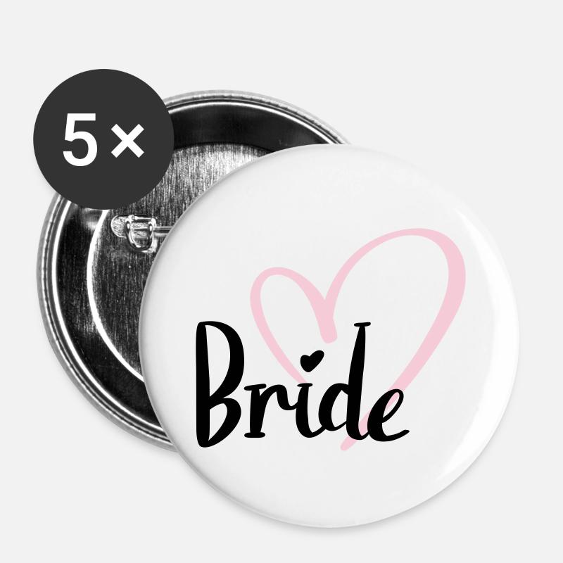 Bride - Buttons groß 56 mm (5er Pack) - Weiß