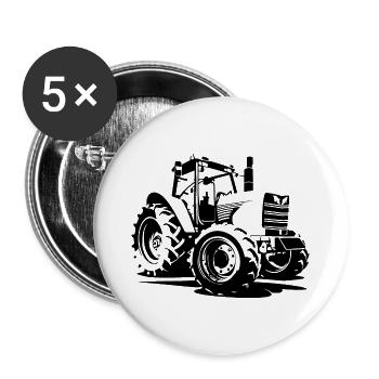 Tractor Farmer Farmer Symbol - Buttons large 2.2''/56 mm (5-pack) - white - Front