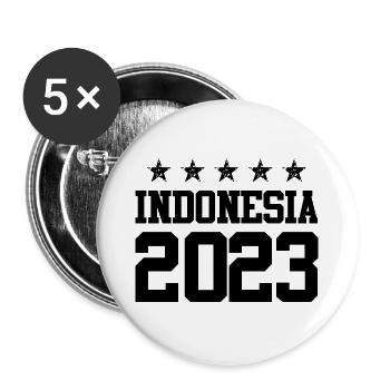 Indonesia 2023 - Buttons groß 56 mm (5er Pack) - Weiß - Vorne