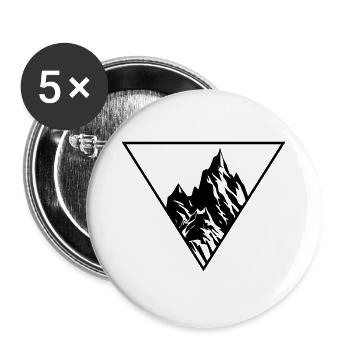 Mountains Nature Silhouette - Buttons large 2.2''/56 mm (5-pack) - white - Front