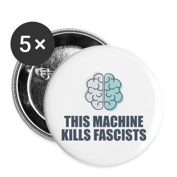 This Machine Kills Fascists - Lot de 5 grands badges (56 mm) - blanc - Devant
