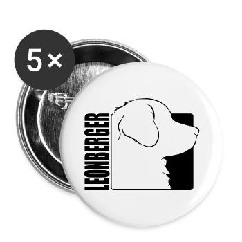 Leonberger Profile Dogs Dog Wilsigns - Buttons large 2.2''/56 mm (5-pack) - white - Front