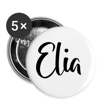 Vorname - Elia - Buttons groß 56 mm (5er Pack) - Weiß - Vorne