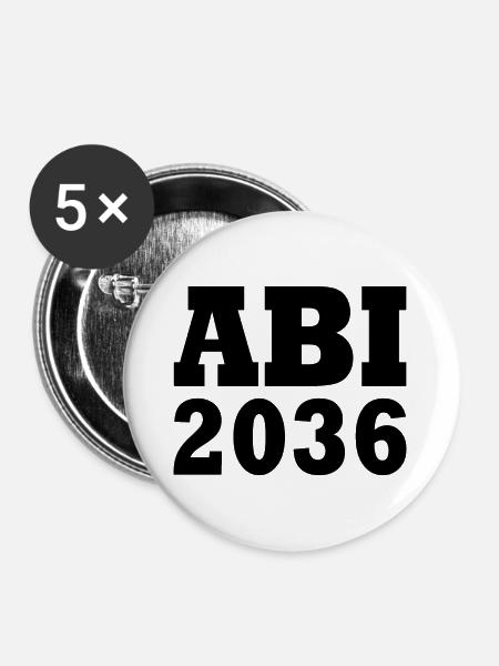 Abi 2036 - Buttons groß 56 mm (5er Pack) - Weiß