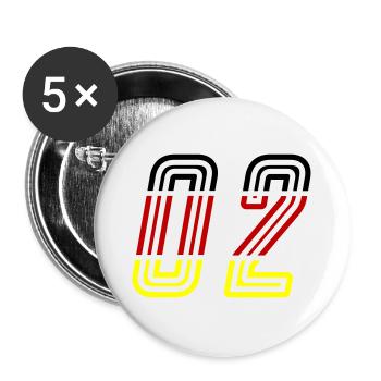 2 Zahl symbol Germany - Buttons groß 56 mm (5er Pack) - Weiß - Vorne
