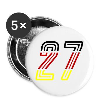 27 Symbole numérique Allemagne - Lot de 5 grands badges (56 mm) - blanc - Devant