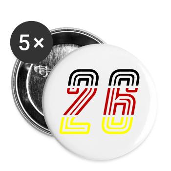 26 Number symbol Germany - Buttons large 2.2''/56 mm (5-pack) - white - Front