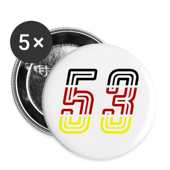53 Symbole numérique Allemagne - Lot de 5 grands badges (56 mm) - blanc - Devant