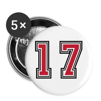 17 Number symbol - Buttons large 2.2''/56 mm (5-pack) - white - Front