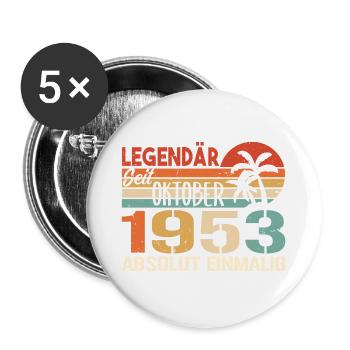 Legenden werden im Oktober 1953 geboren - 1953 - Buttons groß 56 mm (5er Pack) - Weiß - Vorne