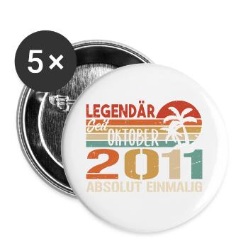 Legenden werden im Oktober 2011 geboren - 2011 - Buttons groß 56 mm (5er Pack) - Weiß - Vorne