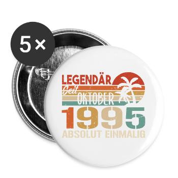 Legenden werden im Oktober 1995 geboren - 1995 - Buttons groß 56 mm (5er Pack) - Weiß - Vorne