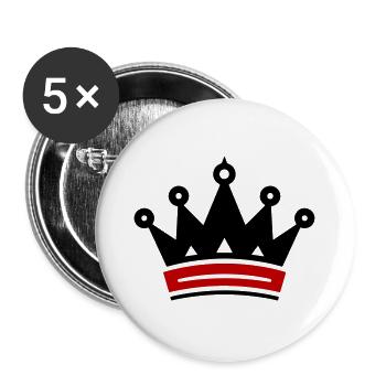 Krone Symbol - Buttons groß 56 mm (5er Pack) - Weiß - Vorne