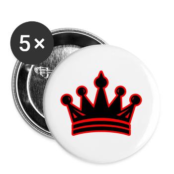 Crown King Symbol - Buttons large 2.2''/56 mm (5-pack) - white - Front