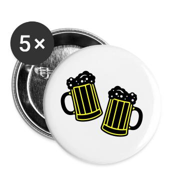 Beer Symbol Booze - Buttons large 2.2''/56 mm (5-pack) - white - Front