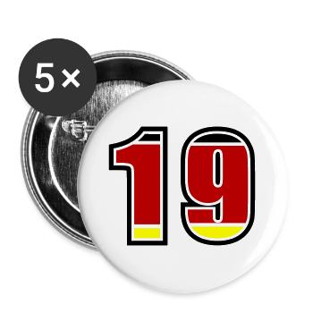 19 Numéro Allemagne Jersey - Lot de 5 grands badges (56 mm) - blanc - Devant