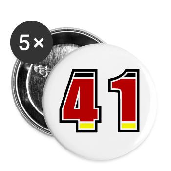 41 Nummer Deutschland Trikot - Buttons groß 56 mm (5er Pack) - Weiß - Vorne