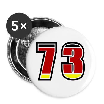 73 Nummer Deutschland Trikot - Buttons groß 56 mm (5er Pack) - Weiß - Vorne