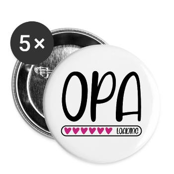 Opa loading - Buttons groß 56 mm (5er Pack) - Weiß - Vorne