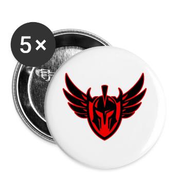 Spartaner Krieger Helm - Buttons groß 56 mm (5er Pack) - Weiß - Vorne