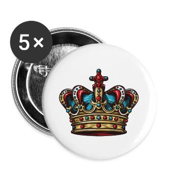 Crown Symbol - Buttons large 2.2''/56 mm (5-pack) - white - Front