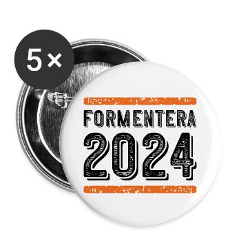 Formentera 2024 Vintage - Buttons groß 56 mm (5er Pack) - Weiß - Vorne