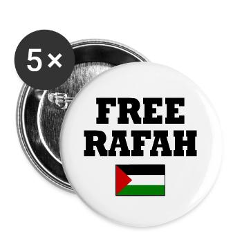 Free rafah - Lot de 5 grands badges (56 mm) - blanc - Devant