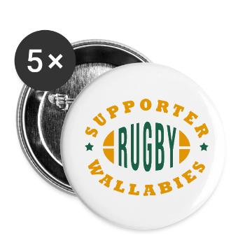 Rugby Wallabies supporter rugby australie - Lot de 5 grands badges (56 mm) - blanc - Devant