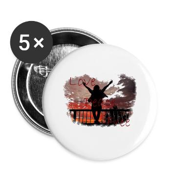 Saying Design Love - Buttons large 2.2''/56 mm (5-pack) - white - Front