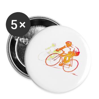 Road Bike Bike Bike - Buttons large 2.2''/56 mm (5-pack) - white - Front