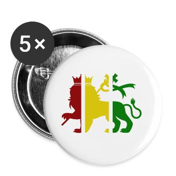 Lion of judah - Reggae Löwe - Buttons groß 56 mm (5er Pack) - Weiß - Vorne