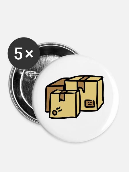 Colis Livraison livraison packages paquets Post - Lot de 5 grands badges (56 mm) - blanc